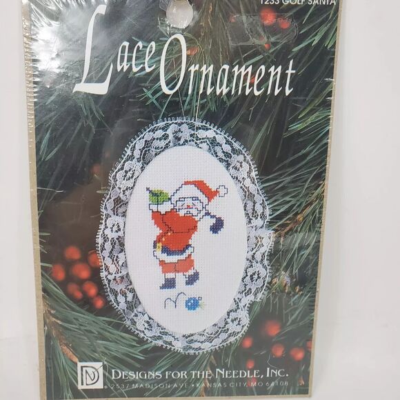 Designs for the Needle Christmas Holiday Lace Ornament 3x Cross Stitch Kits New! - Picture 2 of 10